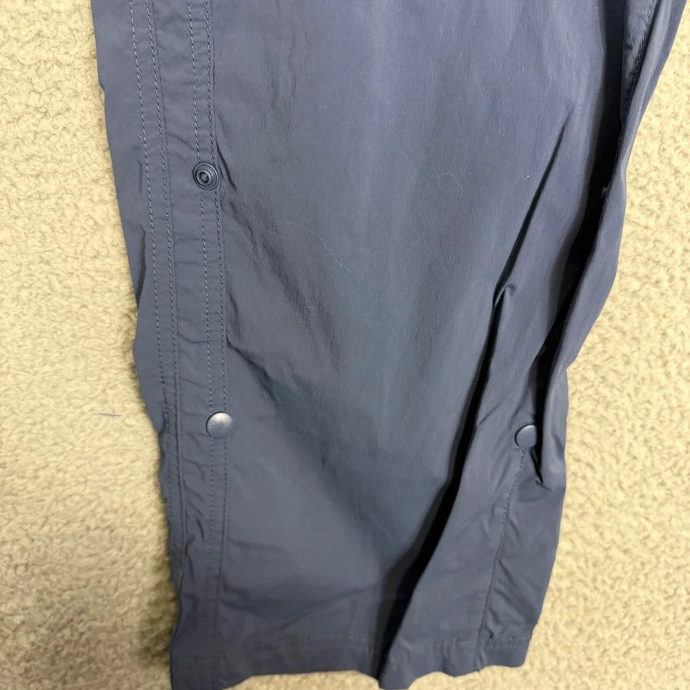 Prana Zion Mens Cargo Hiking Pants Blue Grey Stretch Nylon Belted Outdoor 38x32